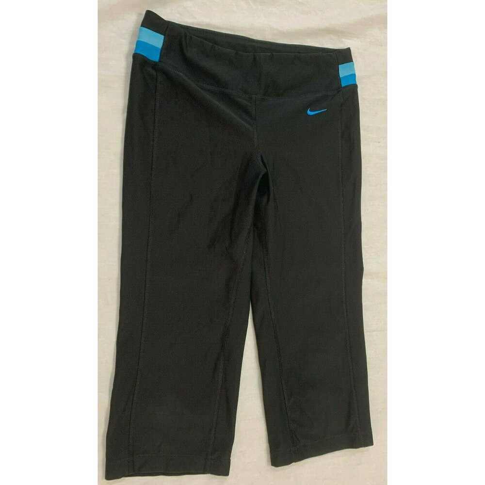 NIKE FIT DRY ATHLETIC WOMENS YOGA PULL ON CAPRIS PANTS SIZE XS 0-2